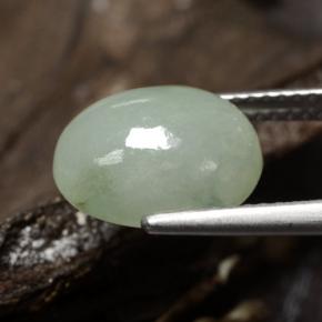 5.78克拉天然绿色硬玉，椭圆形切割，11.6×9.5毫米，半透明