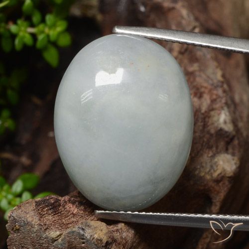 26.59ct 天然 中灰色 翡翠, 椭圆形, 半透明