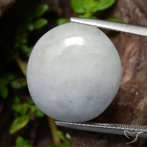 20.39ct 天然 浅灰色 翡翠, 椭圆形, 半透明