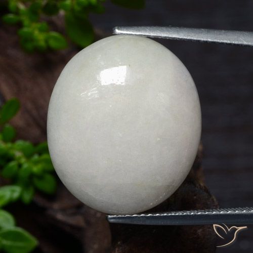 22.60ct 天然 非常浅灰色 翡翠, 椭圆形, 半透明