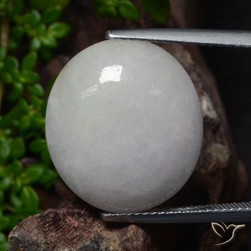 18.09ct 天然 中灰色 翡翠, 椭圆形, 半透明