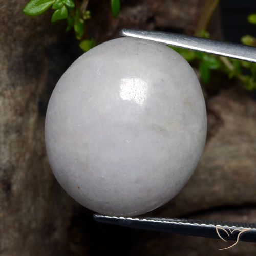 24.10ct 天然 灰白色 翡翠, 椭圆形, 半透明