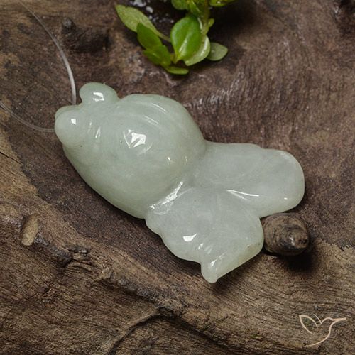 29.81ct 天然 灰绿色 翡翠, 花式切割, 半透明