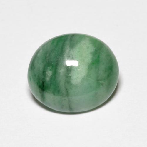 3.97克拉天然绿色硬玉，椭圆形切割，11.5×10毫米，不透明