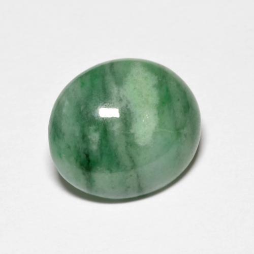 3.97克拉天然绿色硬玉，椭圆形切割，11.5×10毫米，不透明
