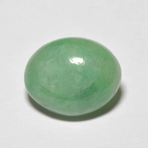 5.09克拉天然绿色硬玉，椭圆形切割，12.5×10.2毫米，不透明