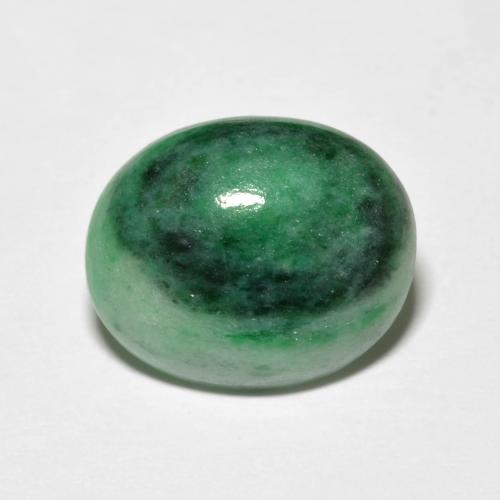 4.42克拉天然绿色硬玉，椭圆形切割，12.6×10.4毫米，不透明