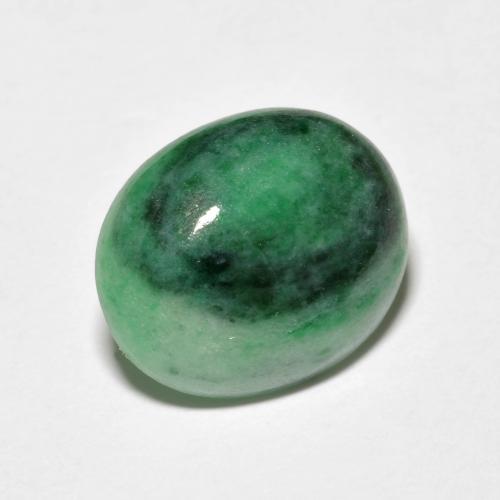 4.42克拉天然绿色硬玉，椭圆形切割，12.6×10.4毫米，不透明