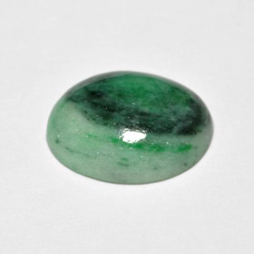 4.42克拉天然绿色硬玉，椭圆形切割，12.6×10.4毫米，不透明