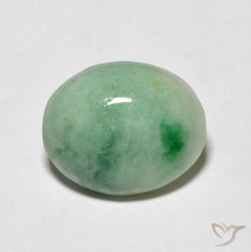 4.95ct 天然 浅绿色 翡翠, 椭圆形, 不透明