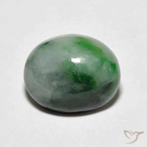 4.59ct 天然 暗绿色 翡翠, 椭圆形, 不透明