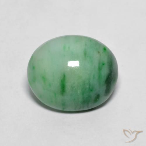 4.12ct 天然 浅绿色 翡翠, 椭圆形, 不透明
