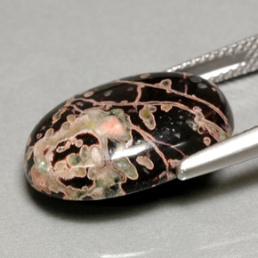 9.81克拉天然多色碧玉，椭圆形切割，18×13.1毫米，不透明