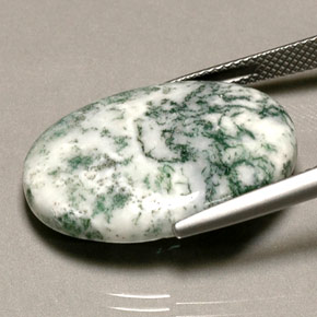 17.74克拉天然碧玉，椭圆形切割，不透明