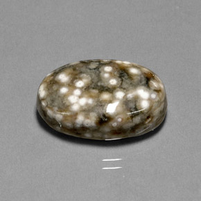 17.44克拉天然多色碧玉，椭圆形切割，21.1×14.4毫米，不透明