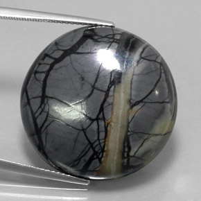 30.49克拉天然碧玉，圆形切割，不透明