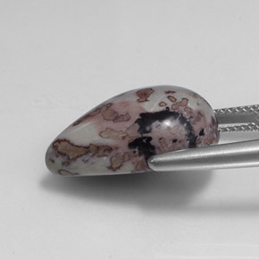 15.13克拉天然多色碧玉，梨形，19.7×14.7毫米，不透明