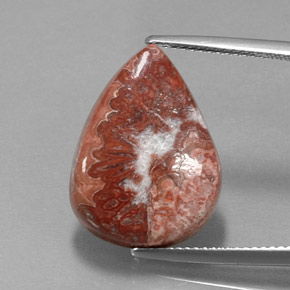 10.75克拉天然多色碧玉，梨形，19.8×14.7毫米，不透明