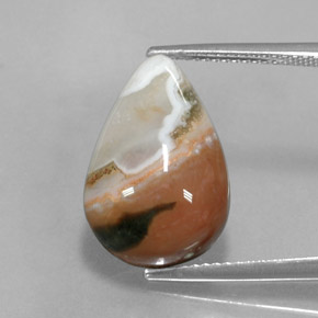 9.07克拉天然多色碧玉，梨形，18.3×12毫米，不透明