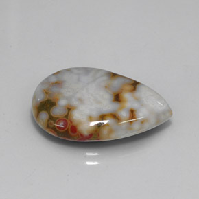 11.87克拉天然多色碧玉，梨形，22.5×16.7毫米，不透明