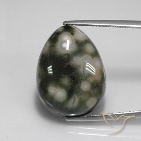 26.28克拉天然多色碧玉，梨形，22.7×17.2毫米，不透明