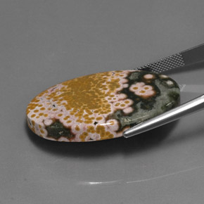 38.01克拉天然碧玉，椭圆形切割，不透明