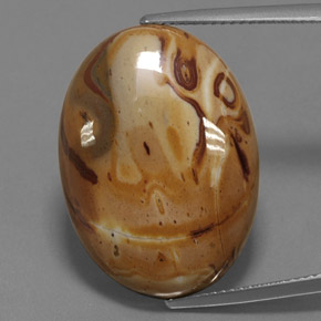 19.06克拉天然碧玉，椭圆形切割，不透明