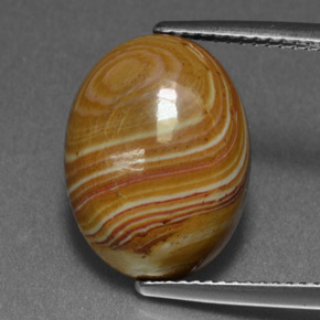 7.34克拉天然多色碧玉，椭圆形切割，16×12毫米，不透明