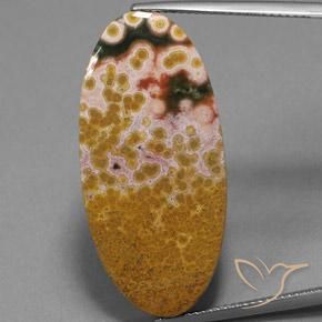 25.07ct 天然 彩色 碧玉, 椭圆形, 不透明
