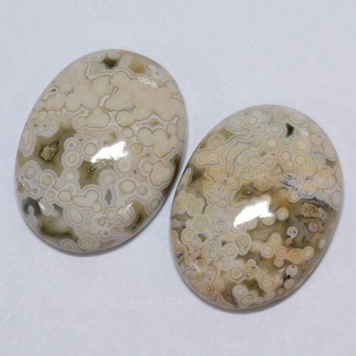 22.24天然多色碧玉，椭圆形切割，20×15.1毫米，不透明