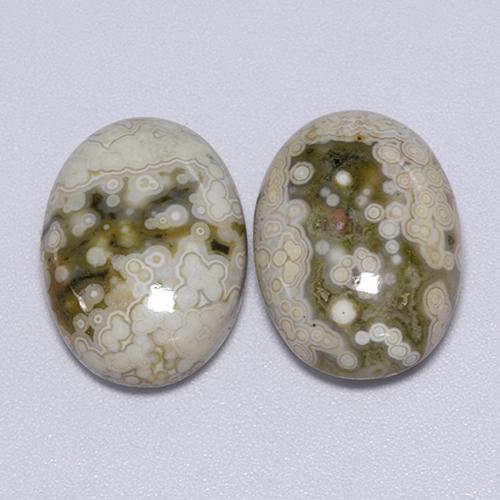 21.70天然多色碧玉，椭圆形切割，17.8×13.2毫米，不透明