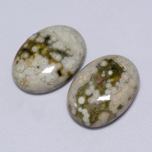 21.70天然多色碧玉，椭圆形切割，17.8×13.2毫米，不透明