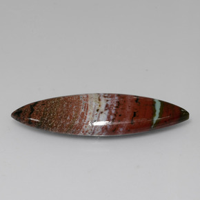 13.09克拉天然多色碧玉，马眼形，37.3×13.1毫米，不透明
