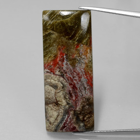 15.59克拉天然碧玉，狭长方形，不透明