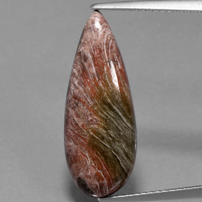 5.92克拉天然多色碧玉，梨形，23×9毫米，不透明