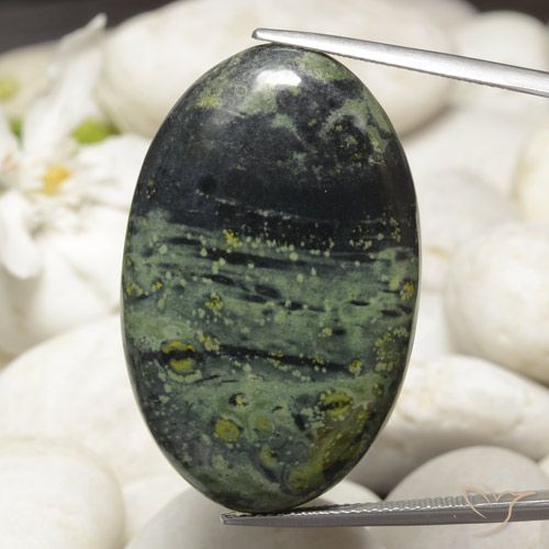 48.91ct 天然 彩色 碧玉, 椭圆形, 不透明