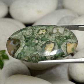 25.06克拉天然碧玉，椭圆形切割，不透明