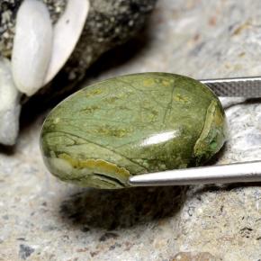 11.38克拉天然碧玉，椭圆形切割，不透明