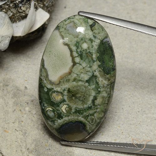 25.95ct 天然 彩色 碧玉, 椭圆形, 不透明