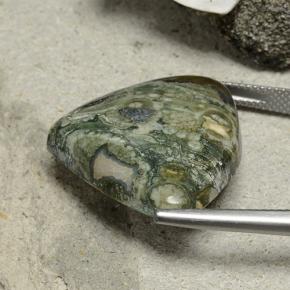 24.33克拉天然多色碧玉，梨形，28.9×22.7毫米，不透明