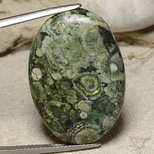 25.67ct 天然 彩色 碧玉, 椭圆形, 不透明