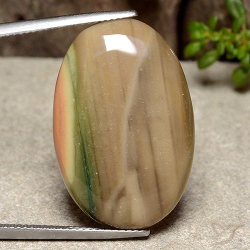 25.96ct 天然 彩色 碧玉, 椭圆形, 不透明