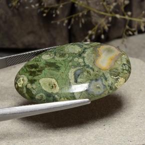 28.73克拉天然碧玉，椭圆形切割，不透明
