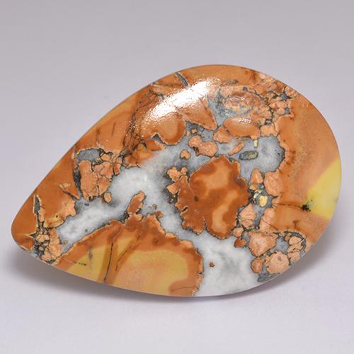 40.78克拉天然多色碧玉，梨形，40.9×28毫米，不透明