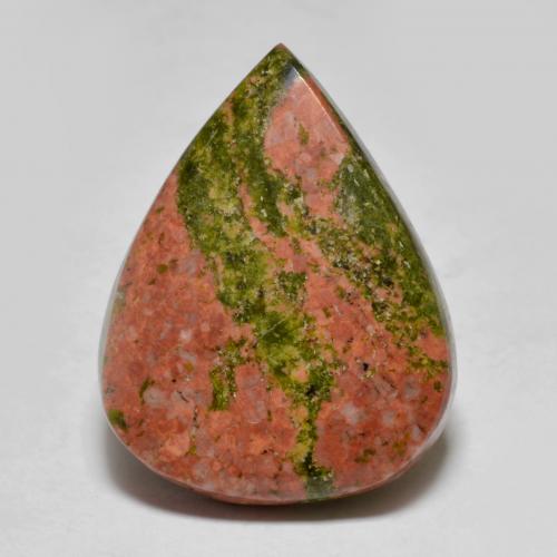 13.09克拉天然多色碧玉，梨形，21.3×16.5毫米，不透明