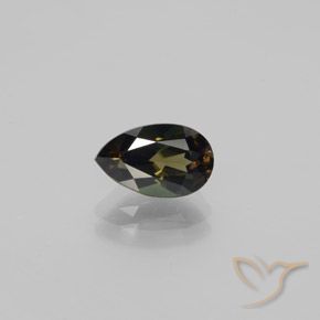 1.65ct 天然 绿棕色 钠柱晶石, 梨形, VVS