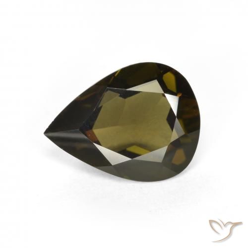 1.54ct 天然 深绿色 钠柱晶石, 梨形, VVS