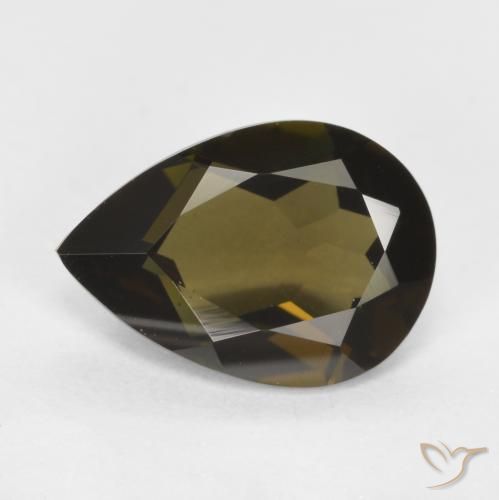 1.19ct 天然 绿棕色 钠柱晶石, 梨形, VVS