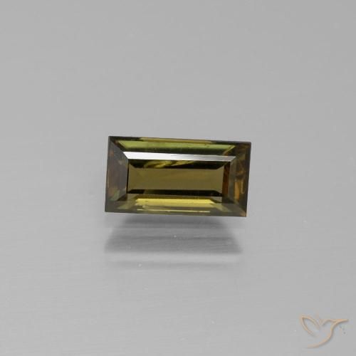 1.03ct 天然 绿棕色 钠柱晶石, 狭长方形, VS-SI
