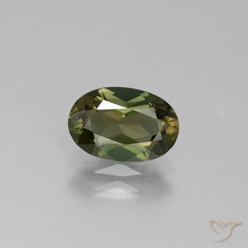 1.55ct 天然 绿金棕色 钠柱晶石, 椭圆形, VS-SI